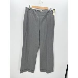 NWT Eddie Bauer Bremerton Fit Gray Wide Leg Trousers Dress Pants Womens Size 14